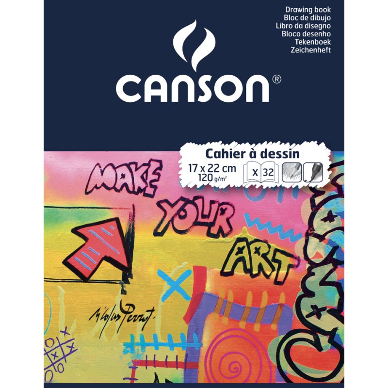 CANSON bloc de dessin A4, blanc, 120 g/m², 16 feuilles
